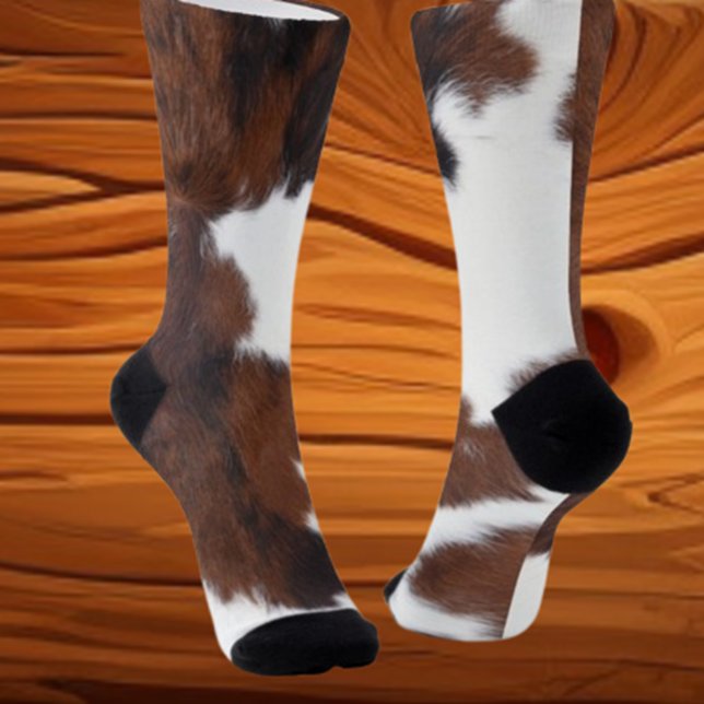 Cow Brown White  Socks (Soft, stylish, and fun—perfect for animal lovers. Treat your feet today!)