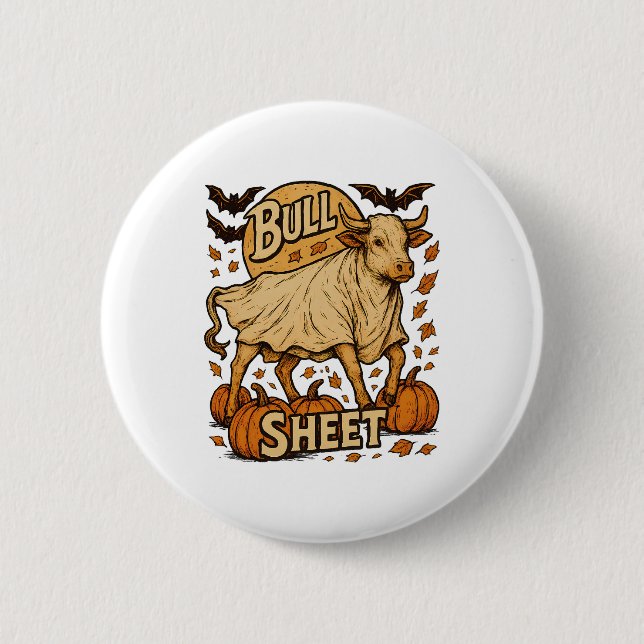 Cow Bull Sheet Halloween 6 Cm Round Badge (Front)