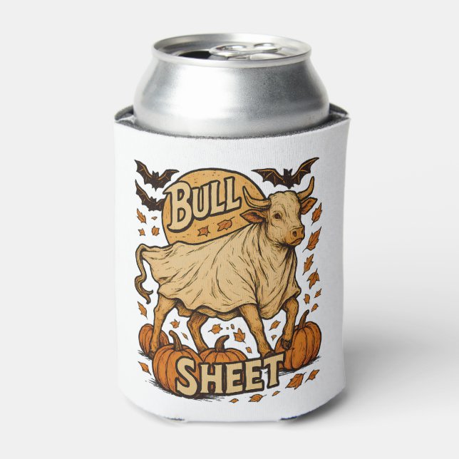 Cow Bull Sheet Halloween Can Cooler (Can Front)