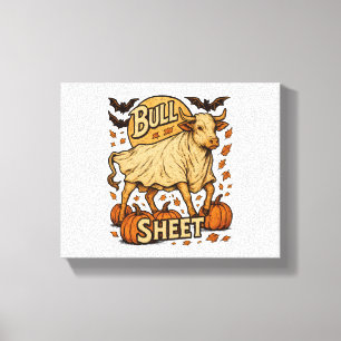 Cow Bull Sheet Halloween Canvas Print