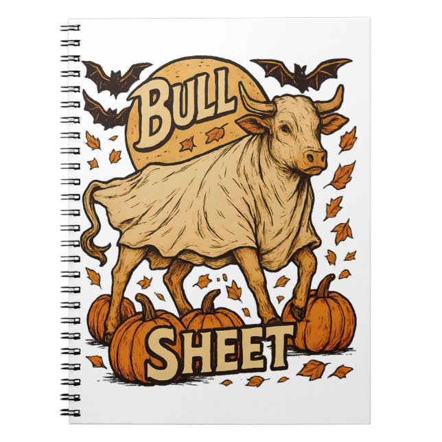 Cow Bull Sheet Halloween Notebook (Front)