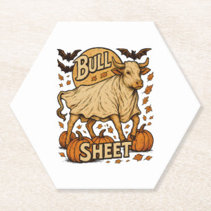 Cow Bull Sheet Halloween Paper Coaster