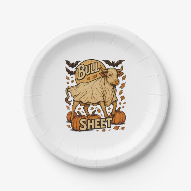 Cow Bull Sheet Halloween Paper Plate (Front)