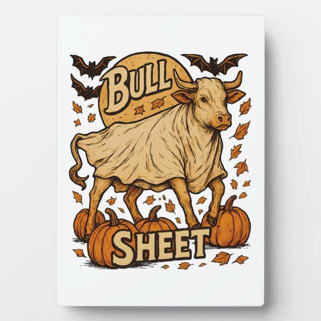 Cow Bull Sheet Halloween Plaque (Front)