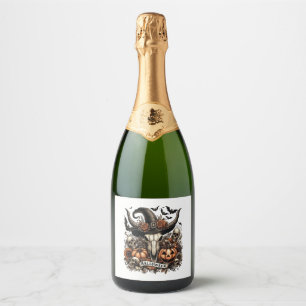 Cow Bull Sheet Halloween Sparkling Wine Label