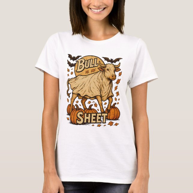 Cow Bull Sheet Halloween T-Shirt (Front)