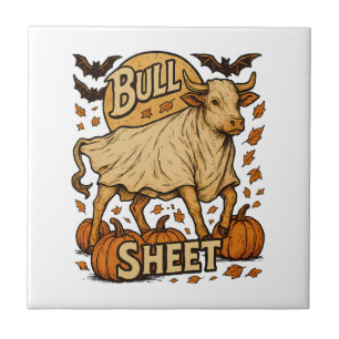 Cow Bull Sheet Halloween Tile