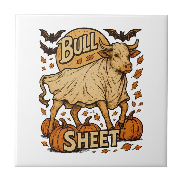 Cow Bull Sheet Halloween Tile (Front)