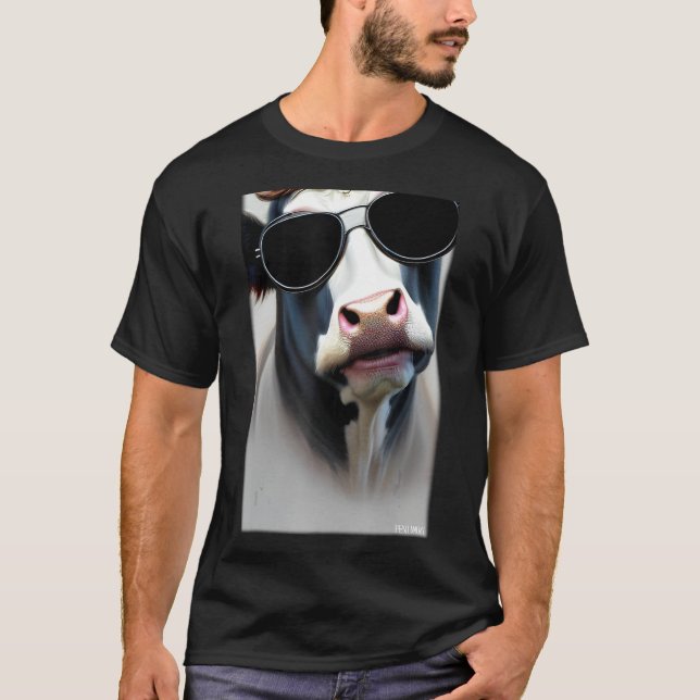 Cow Bulle Sunglasses Animal World Cow Head Animals T-Shirt (Front)