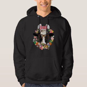 Cow Bunny Ears Happy Easter Farming Hoodie