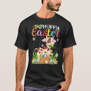 Cow Bunny Egg Hunting Cow Happy Easter T-Shirt
