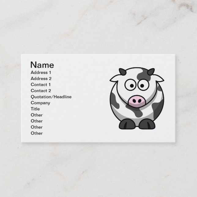 Cow Business Card (Front)