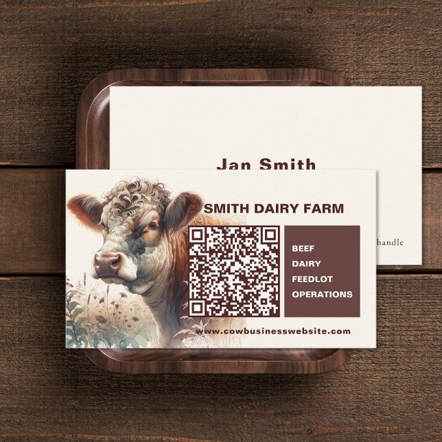 Cow Business QR Code Cards (Cow Business QR Code Cards (front and back))