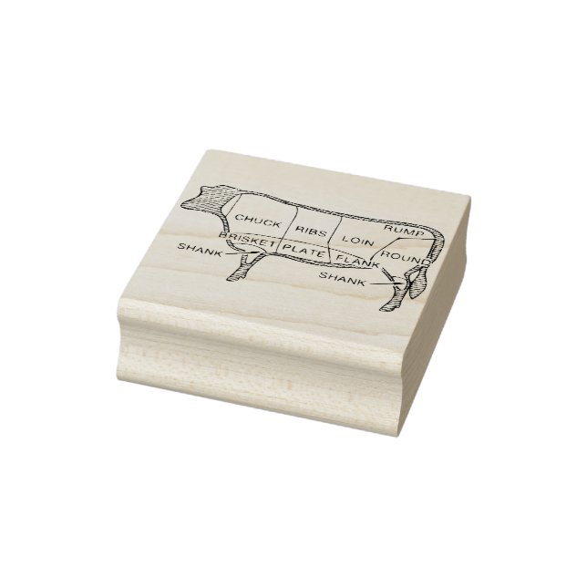Cow Butcher Chart (2) Rubber Stamp (Stamp)