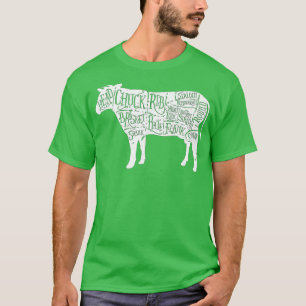 Cow Butcher s - Beef Cuts Diagram  T-Shirt