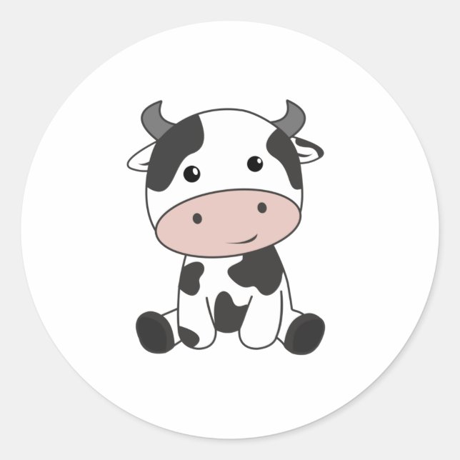 Cow Calf Baby Cows Cow Patches Cute Classic Round Sticker (Front)
