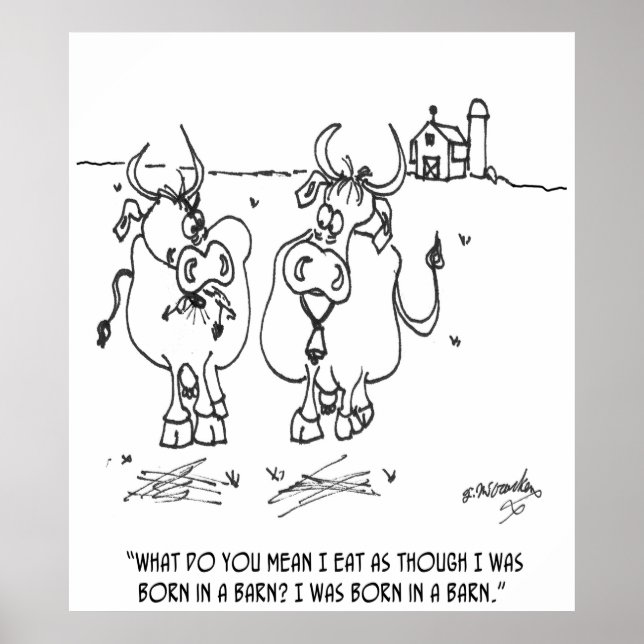 Cow Cartoon 3348 Poster (Front)