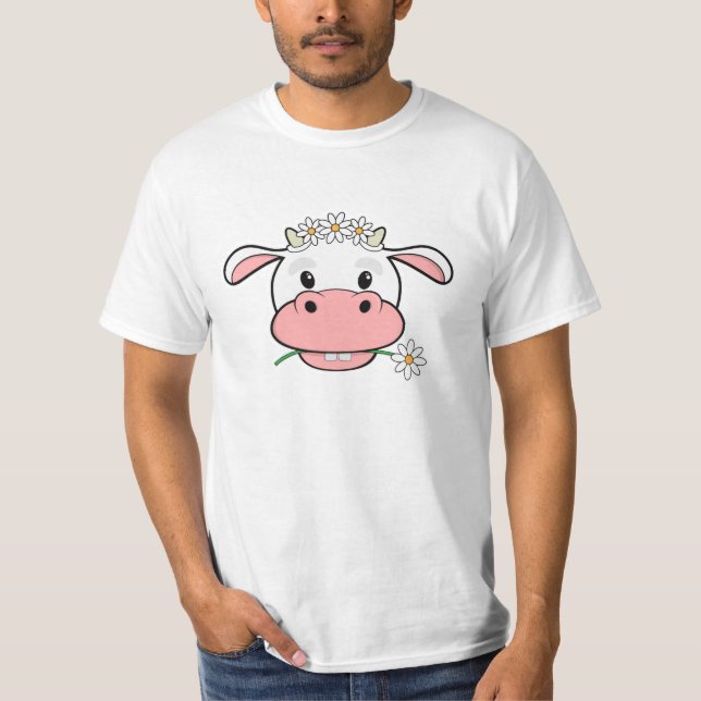 Cow Cartoon | Cute Farm Animal T-Shirt (Front)