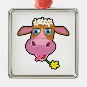 Cow cartoon metal tree decoration