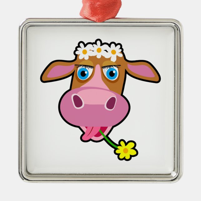 Cow cartoon metal tree decoration (Front)
