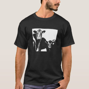 Cow Cattle Farmer Dairy Cows Animal Vintage Distre T-Shirt