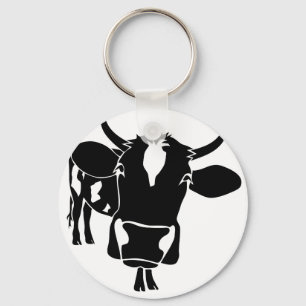 cow cattle kuh fleckvieh milk cowboy farmer key ring