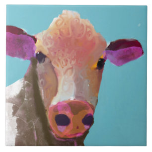 Cow Ceramic Tile (6" square)