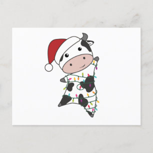 Cow Cheerful Christmas Winter Animals Cows Postcard