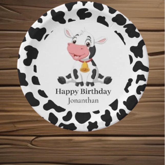   Cow Child's Birthday Paper Plate (Experience fun activities, delightful decorations, and joyous celebrations )