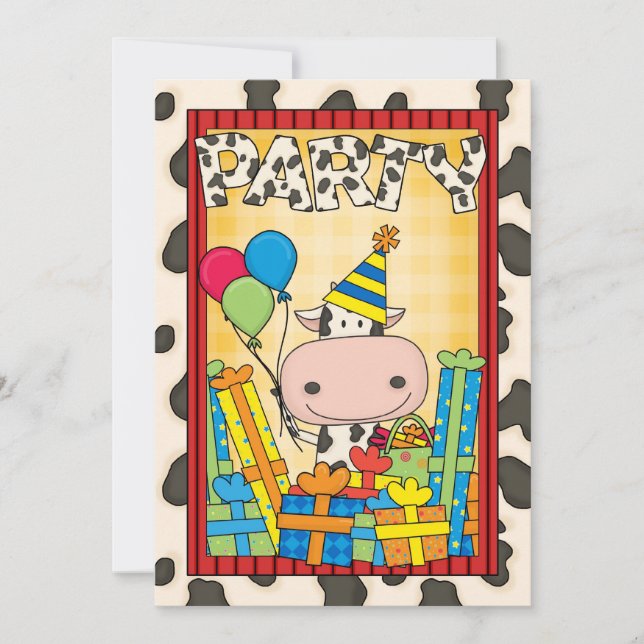 Cow - Child's Birthday Party Invitation (Front)