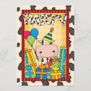 Cow - Child's Birthday Party Invitation