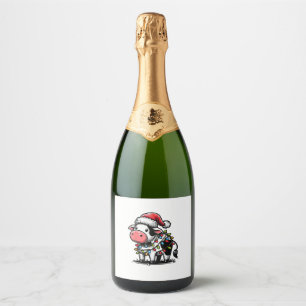 Cow Christmas Costume For Kids  Sparkling Wine Label