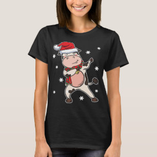 Cow Christmas Cow Cows Funny Dabbing Christmas Gif T-Shirt