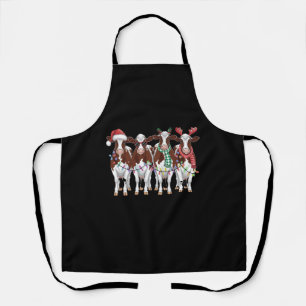 Cow Christmas Cow Lover Gift Holiday Farm  Apron