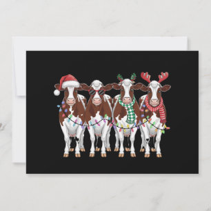 Cow Christmas Cow Lover Gift Holiday Farm  Card