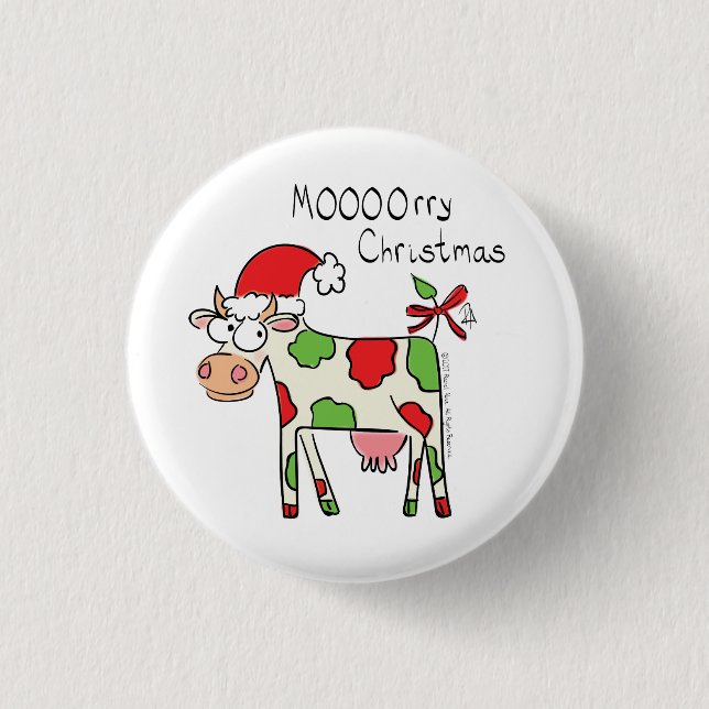 Cow Christmas Cute Kids 3 Cm Round Badge (Front)