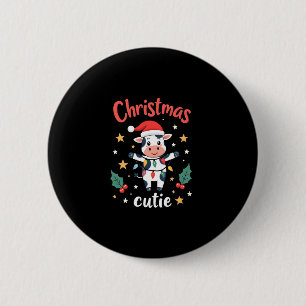 Cow Christmas Cutie Cows Christmas T-Shirt (1) 6 Cm Round Badge