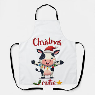 Cow Christmas Cutie Cows Christmas T-Shirt (5) Apron