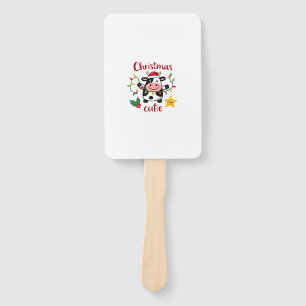 Cow Christmas Cutie Cows Christmas T-Shirt (6) Hand Fan