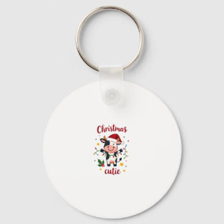Cow Christmas Cutie Cows Christmas T-Shirt (7) Key Ring