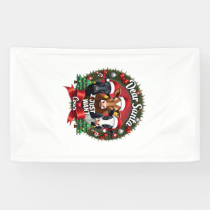Cow Christmas Dear Santa I Just Want Cows Funny Br Banner