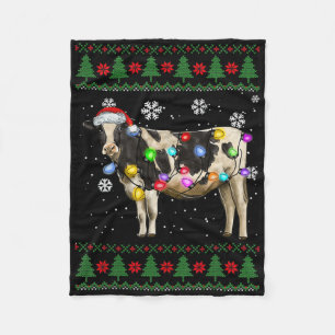 Cow Christmas  Fleece Blanket