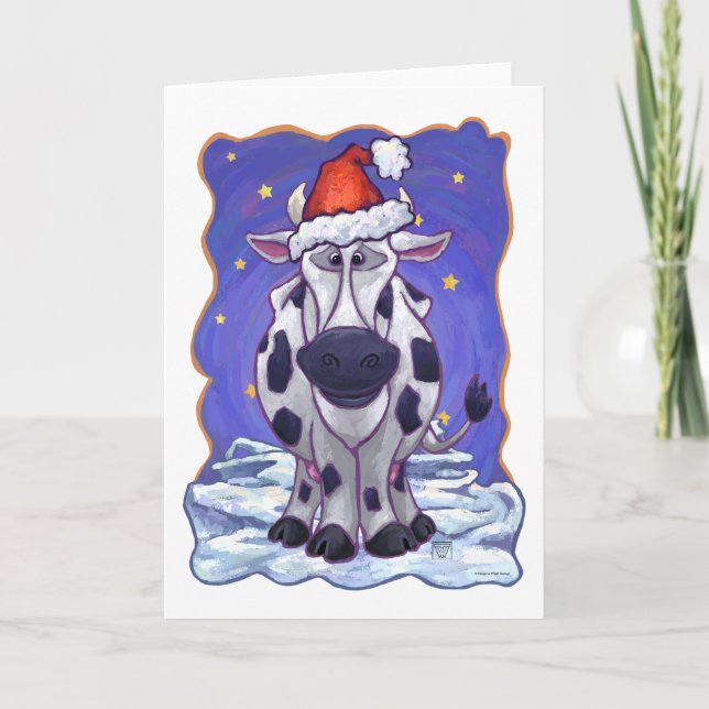 Cow Christmas Holiday Card (Front)