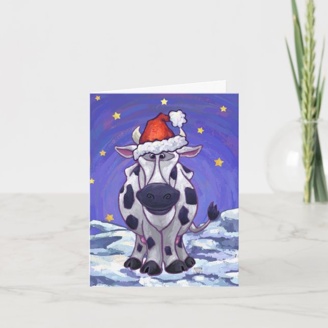 Cow Christmas Holiday Card (Front)