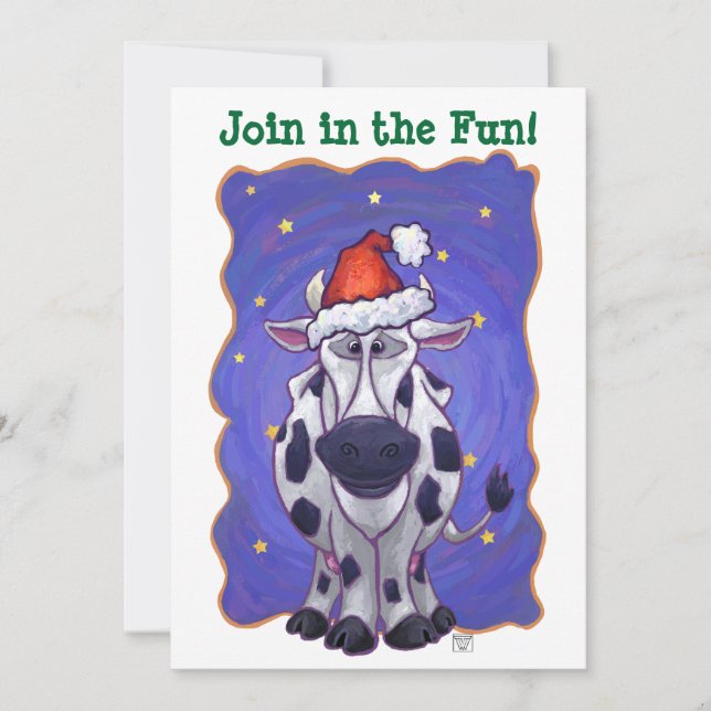 Cow Christmas Invitation (Front)