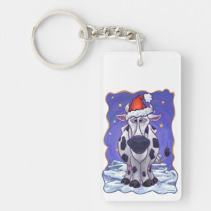 Cow Christmas Key Ring