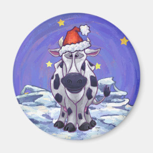 Cow Christmas Magnet