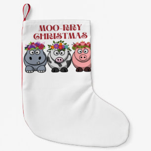 Cow christmas merry christmas xmas small christmas stocking