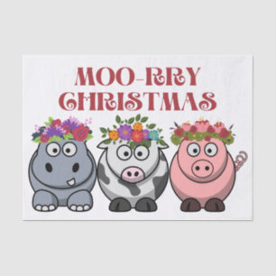 COW CHRISTMAS MERRY CHRISTMAS XMAS TISSUE PAPER