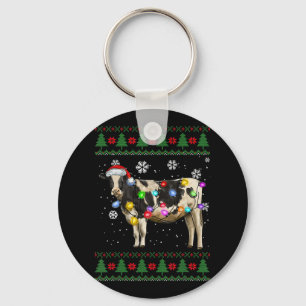 Cow Christmas Milk Cow Lover Key Ring